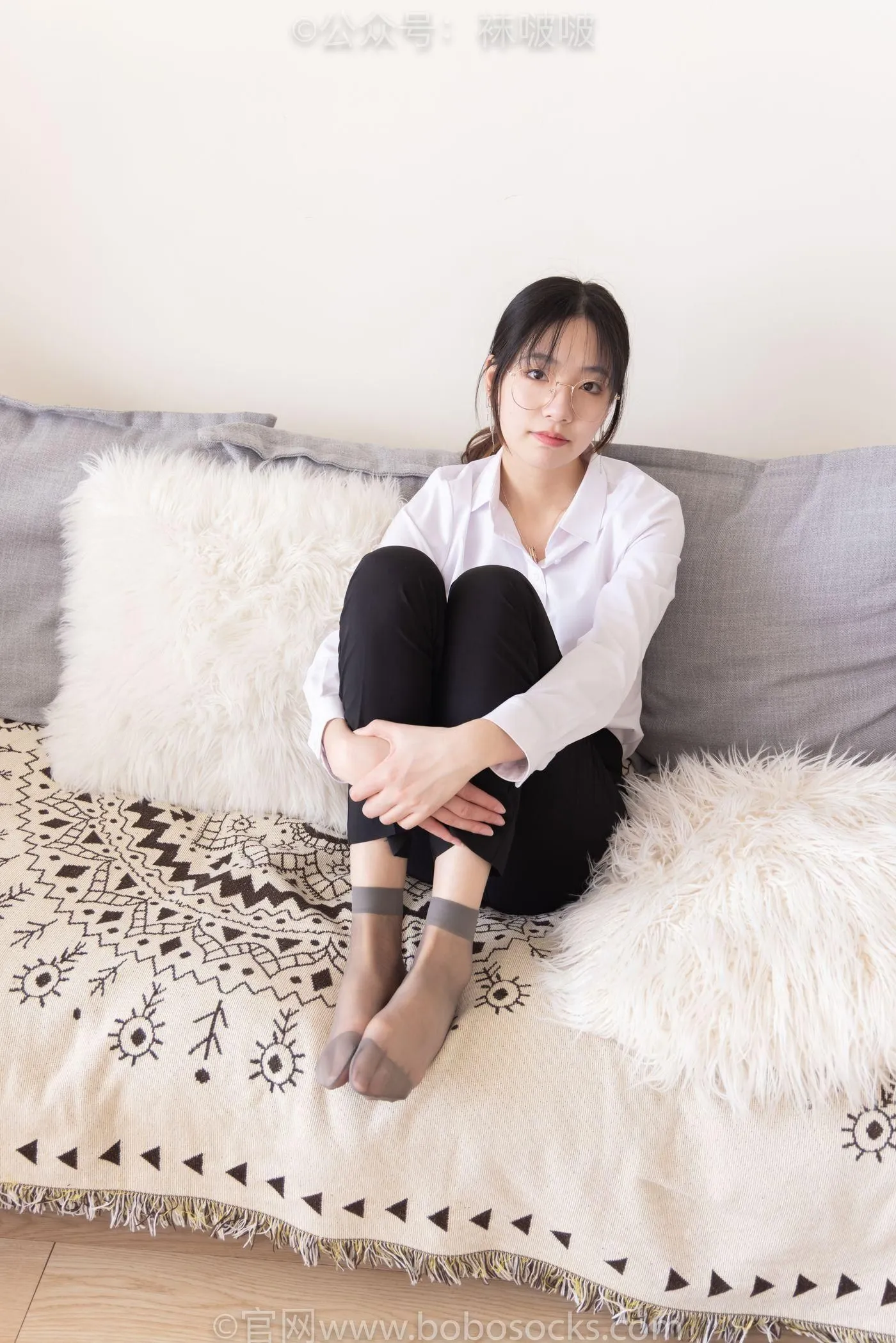 [BoBoSocks袜啵啵]NO.085 小甜豆-平底鞋、短灰丝、短肉丝 [140P]插图9